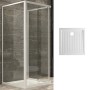 Ogomondo Box Cabina Doccia Corner 3 Lati Cristallo Temprato Trasparente 80x80x80 + Piatto Doccia Porcellana h6,5cm
