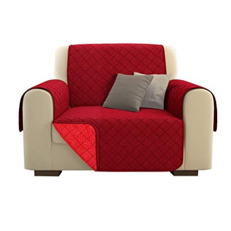 KasaShop COPRIDIVANO/SALVADIVANO Deluxe Imbottito, Reversibile Doubleface Copertura Divano (Bordeaux, Poltrona)