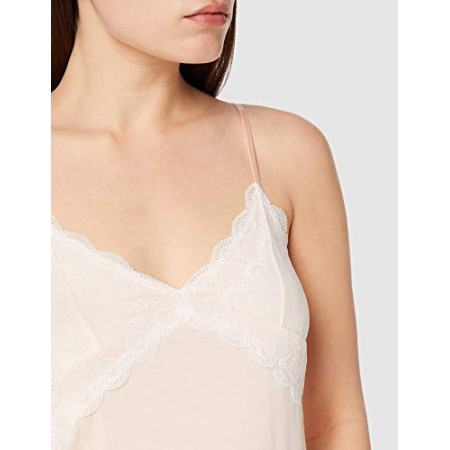 Marchio Amazon - Iris & Lilly Camicia da Notte con Spalline Donna, Rosa (Light Peach), XL, Label: XL