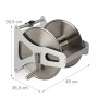 Relaxdays Avvolgitubo da Giardino, Senza Tubo, Acciaio Inox & Metallo, da Terra & a Muro, HLP 30,5x45x36,5 cm, Argento