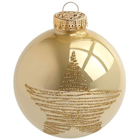 Heitmann Deco Krebs & Sohn Set di 20 Palline di Natale in Vetro - Albero di Natale Deco Appeso - Palle di Natale 5,7 cm - Oro Av