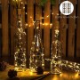 Merisny 9 x 20 LED Luci Stringa per Bottiglia di Vino,Filo d'argento,12 Pezzi Batteria di Ricambio,Bianco caldo, DIY, Matrimonio
