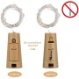 Merisny 9 x 20 LED Luci Stringa per Bottiglia di Vino,Filo d'argento,12 Pezzi Batteria di Ricambio,Bianco caldo, DIY, Matrimonio
