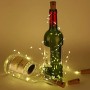 Merisny 9 x 20 LED Luci Stringa per Bottiglia di Vino,Filo d'argento,12 Pezzi Batteria di Ricambio,Bianco caldo, DIY, Matrimonio