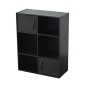 Alsapan 11 478159 - Mobiletto portaoggetti Compo a 6 vani e 2 sportelli, 61,5 x 29,5 x 80 cm, Nero
