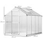 Outsunny Serra per Piante Orto Tetto Regolabile Telaio in Alluminio 242 x 190 x h 195 cm