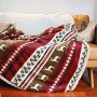 Catalonia - Coperta natalizia in stile sherpa, 130 x 150 cm, motivo natalizio, calda e soffice, coperta decorativa per letto e d