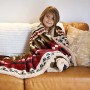 Catalonia - Coperta natalizia in stile sherpa, 130 x 150 cm, motivo natalizio, calda e soffice, coperta decorativa per letto e d