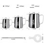 FlamGen Bricco per Latte in Acciaio Inox, Brocca in Schiuma di Latte Cappuccino 900ml (32 oz) con Bilance di Misurazione di Due 