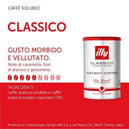 illy Caffè, Caffè Solubile Gusto Classico - 6 Barattoli da 95g