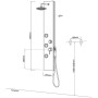 Colonna Doccia 019 Alluminio 3 Funzioni 3 Bocchette Idro Lombari Con Cristallo L25xP46xH130