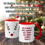 Tazza con un vin brulé. Con renna, divertente scrittura, Natale, punch, bicchiere per vin brulé, mercatino di Natale, tazza pu