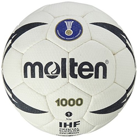 Molten, Palla da Pallamano IHF Approved Club/School, Bianco (White/Black), 1 cm