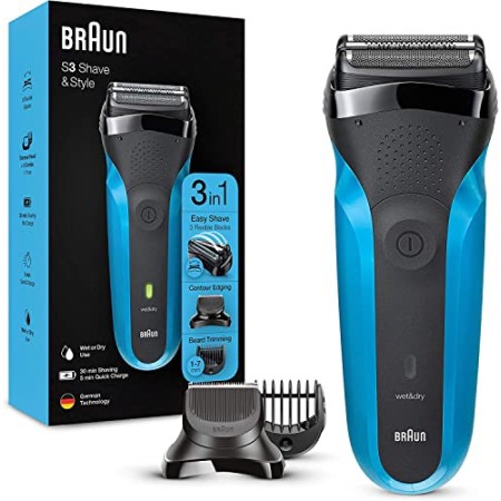 Braun Series 3 Shave&Style 310BT 3 in 1 Rasoio Elettrico Uomo, Wet&Dry con Regolabarba di Precisione e 5 Pettini, Ricaricabile e
