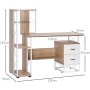 HOMCOM Scrivania PC di Design Moderno con Scaffale 133 x 55 x 123cm