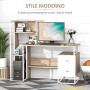 HOMCOM Scrivania PC di Design Moderno con Scaffale 133 x 55 x 123cm