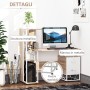 HOMCOM Scrivania PC di Design Moderno con Scaffale 133 x 55 x 123cm