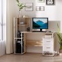 HOMCOM Scrivania PC di Design Moderno con Scaffale 133 x 55 x 123cm