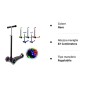 Hikole Monopattino per bambini con 3 ruote, altezza regolabile, per bambini e bambine, 3 – 12, luce LED lampeggiante, ruote in