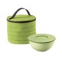 Guzzini Borsa Termica Tonda On The Go, Verde Mela, Borsa Ø19 x 15 cm, Contenitore Ø16 x h6 cm, 900 cc