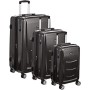 AmazonBasics - Set di trolley rigidi con rotelle girevoli, Set da 3 pezzi (55 cm, 68 cm, 78 cm), Grigio Ardesia