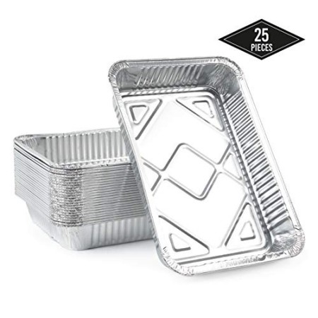 Matana 25 Grandi Teglie Alluminio USA e Getta, Vaschette Monouso, Contenitori Alluminio, 31x21cm - Perfette per Cottura al Forno