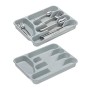 Relaxdays Portaposate, Ste da 2, Divisore per Posate da Cassetto, 5 Scomparti, Utensili Cucina, HLP 4x25x33 cm, Grigio