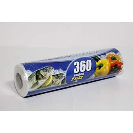 CLICSON® -013911- 1080 Sacchetti Rotolo Sacchetti Freezer con Legacci 23x32cm 360pz (Conf. 3pz x 360)