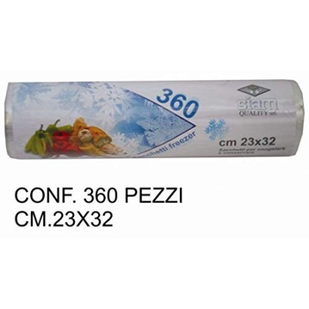 CLICSON® -015595- 1080 Sacchetti Rotolo Sacchetti Freezer 23x32cm 360pz (Conf. 3pz x 360)
