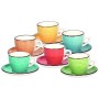 Tognana LS18534M043 Set 6 Tazze caffè con Piatto cc90 Art & Pepper, Stoneware