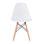 KunstDesign Set di 4 Sedie da Pranzo con Seduta in Polipropilene e Gambe in Legno Massello di Faggio, Design Ergonomico (Bianco)