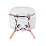 KunstDesign Set di 4 Sedie da Pranzo con Seduta in Polipropilene e Gambe in Legno Massello di Faggio, Design Ergonomico (Bianco)