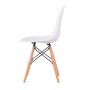 KunstDesign Set di 4 Sedie da Pranzo con Seduta in Polipropilene e Gambe in Legno Massello di Faggio, Design Ergonomico (Bianco)