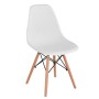 KunstDesign Set di 4 Sedie da Pranzo con Seduta in Polipropilene e Gambe in Legno Massello di Faggio, Design Ergonomico (Bianco)