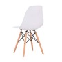 KunstDesign Set di 4 Sedie da Pranzo con Seduta in Polipropilene e Gambe in Legno Massello di Faggio, Design Ergonomico (Bianco)