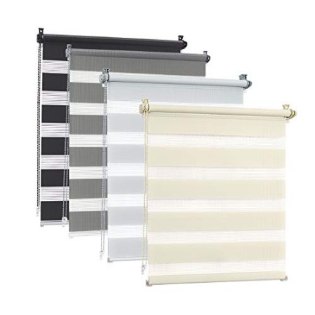 EUGAD Tenda a Rullo Doppia per Interni Tenda Oscurante Giorno e Notte per Porta e Finestre Avvolgibile con Supporto Klemmfix Sen