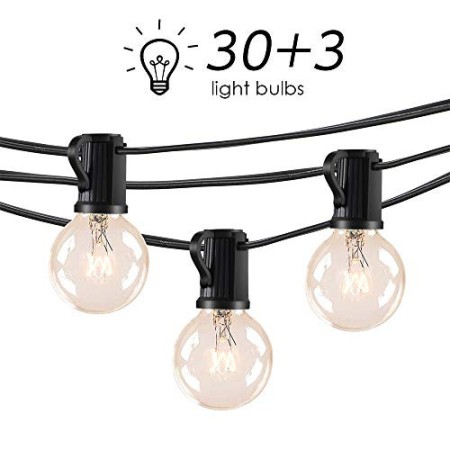 Catena Luminosa Esterno LOFTer Stringa Luci da Giardino con 30 Lampadine Filo Luci Esterno Catena di Luce da 9,5m Illuminazione 