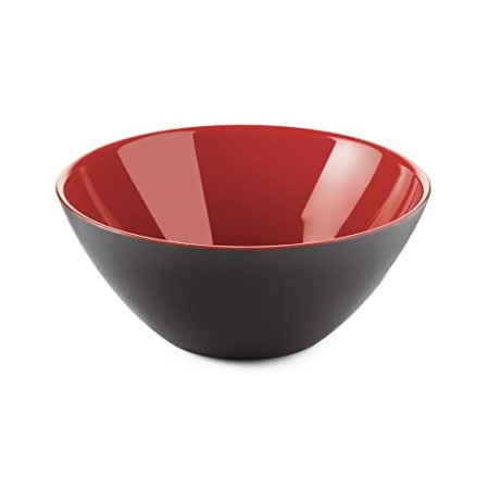 Guzzini Contenitore My Fusion, Nero/Rosso, Ø20 x h8.5 cm