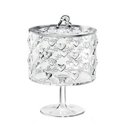 Guzzini Alzata Grande con Coperchio Love, Trasparente, Ø15.7 x h22 cm