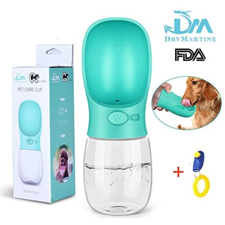 CJMJ Bottiglia Acqua per Cani Bottiglia Viaggio Portatile per Cani 350ml Distributori d'Acqua Fashion Color (Blu)