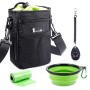 Pecute Borsa Addestramento Cani in Tessuto Impermeabile, Cintura Regolabile e Tasche per Smartphone e Ciotola Silicone Pieghevol