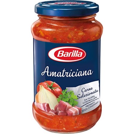 Barilla - Sugo all'Amatriciana - Salsa Pronta al Pomodoro con Pancetta, Cipolla e Peperoncino - 400 gr