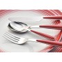 Eme Posaterie Caribe Rosso 11 - Set di Posate da Tavola in acciaio inossidabile 18/0, Nichel Free, per 6 Persone, 24 Pezzi