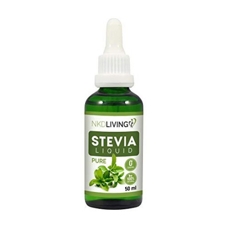 Gocce di Stevia Liquida Pure 50ml – Stevia Pura, Senza Sapori Aggiunti – con contagocce in vetro