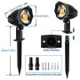 Luci da Giardino 7W COB, CLY Faretti da Giardino led, 800LM Bianca Calda 3000K, IP66 Impermeabile Lampada per Esterni, AC85-265V
