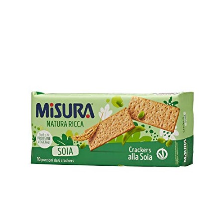 Misura Crackers alla Soia Natura Ricca | con Farina di Soia NO OGM | Confezione da 400 grammi