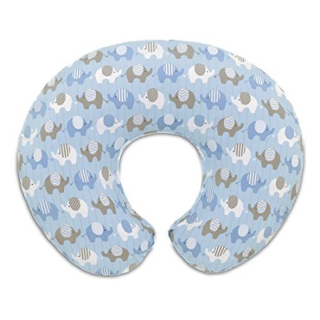 Chicco 08079904380000 Boppy Fodera Cuscino Allattamento, Cotone, 0m+, Blu (Elephants Blue)