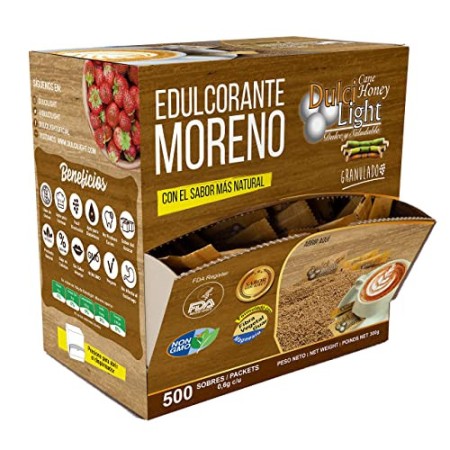 DULCILIGHT CANNA DA ZUCCHERO NATURALE 500 + 100 di Regalo totale 600 Bustines, DOLCIFICANTE GRANULATO, Categoria Gourmet, CON IL