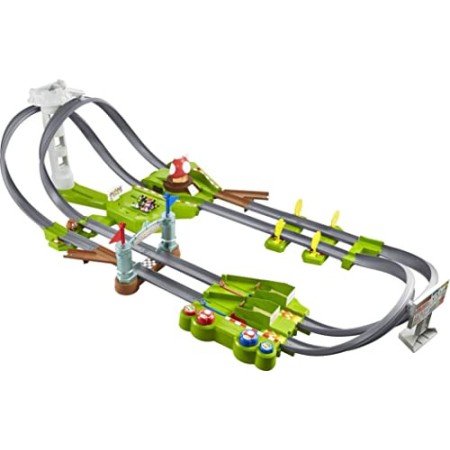 Hot Wheels Circuito Mario Kart, Playset con Lanciatori, Due Veicoli e Accessori, Giocattolo per Bambini 4+ anni, GCP27