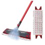 Vileda 1-2 Spray Scopa Lavapavimenti a Spruzzo con Ricambio in Microfibra, Rosso